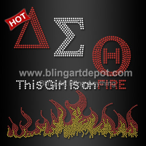 This Girl Is On Fire Sorority Rhinestone Transfers